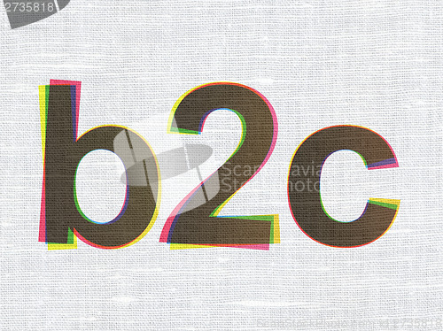 Image of Business concept: B2c on fabric texture background