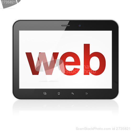 Image of Web design concept: Web on tablet pc computer