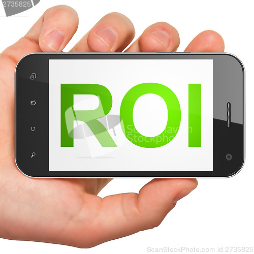 Image of Business concept: ROI on smartphone