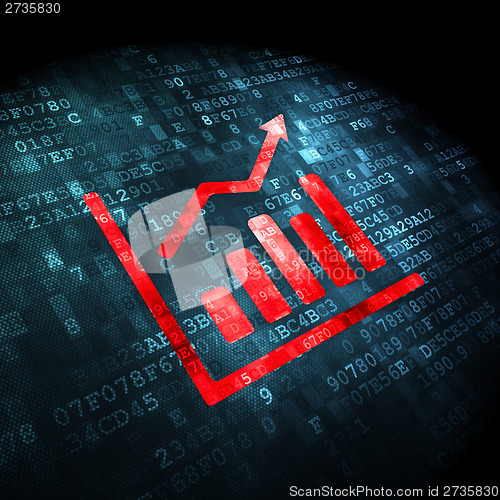 Image of News concept: Growth Graph on digital background