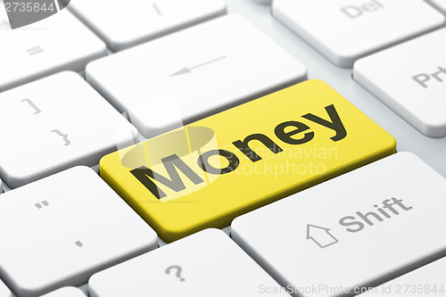 Image of Finance concept: Money on computer keyboard background