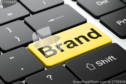 Image of Marketing concept: Brand on computer keyboard background