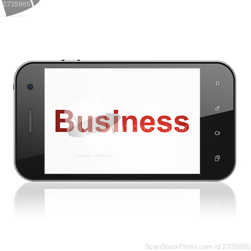 Image of Business concept: Business on smartphone
