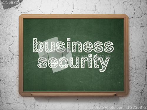 Image of Security concept: Business Security on chalkboard background