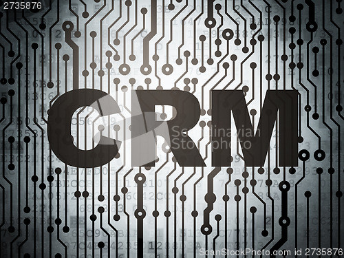 Image of Business concept: circuit board with CRM