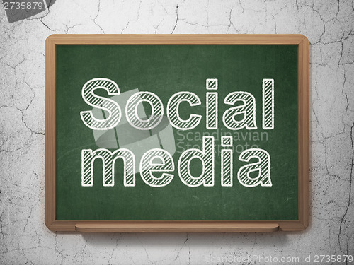 Image of Social media concept: Social Media on chalkboard background