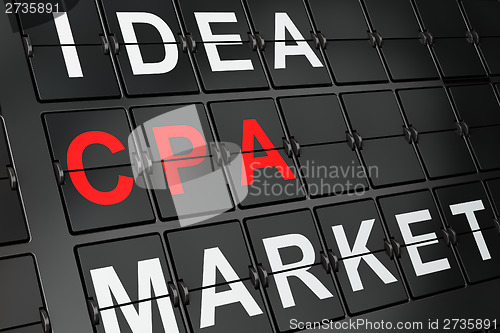 Image of Finance concept: CPA on airport board background