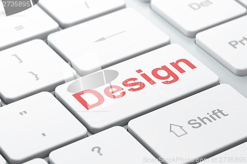 Image of Advertising concept: Design on computer keyboard background