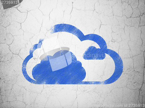 Image of Cloud networking concept: Cloud on wall background