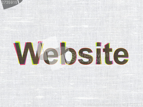 Image of Web development concept: Website on fabric texture background