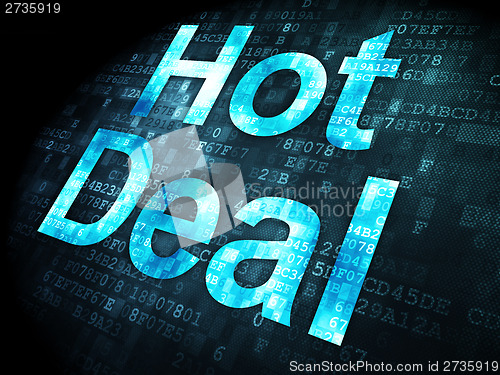 Image of Finance concept: Hot Deal on digital background