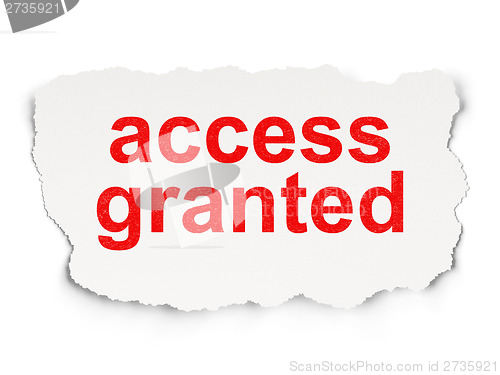 Image of Security concept: Access Granted on Paper background