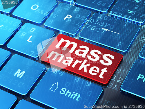 Image of Marketing concept: Mass Market on computer keyboard background