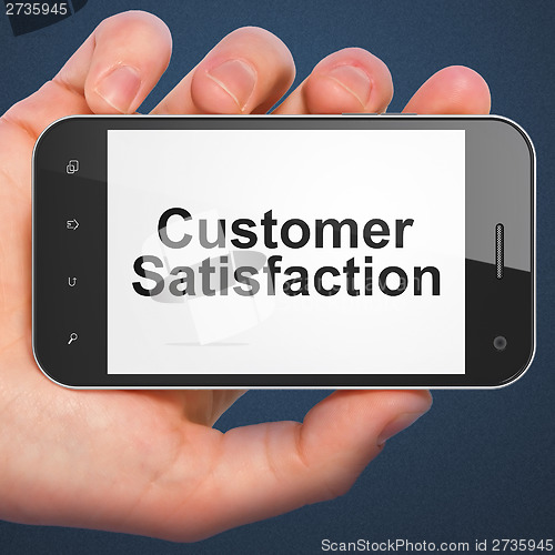 Image of Advertising concept: Customer Satisfaction on smartphone