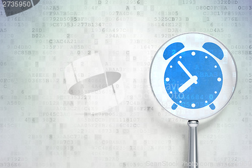 Image of Time concept:  Alarm Clock with optical glass on digital