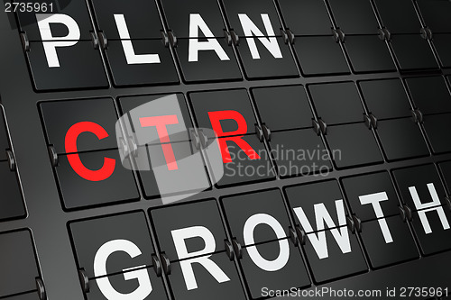 Image of Finance concept: CTR on airport board background