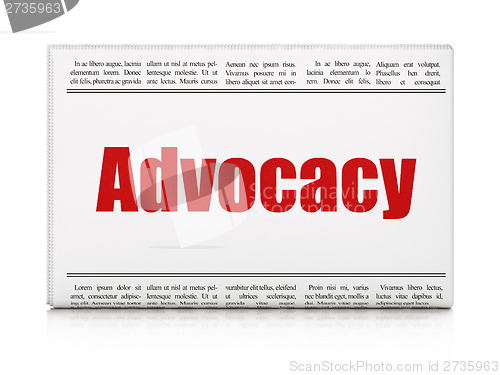 Image of Law concept: newspaper headline Advocacy