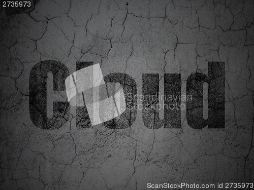 Image of Cloud technology concept: Cloud on grunge wall background