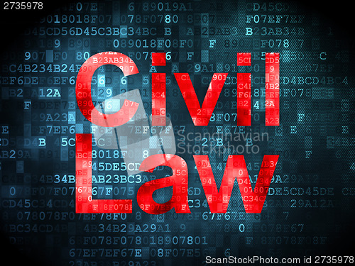 Image of Law concept: Civil Law on digital background