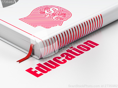 Image of Education concept: book Head With Finance Symbol, Education