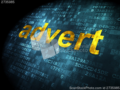 Image of Advertising concept: Advert on digital background