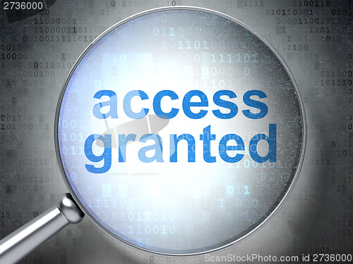 Image of Protection concept: Access Granted with optical glass