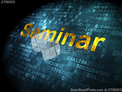 Image of Education concept: Seminar on digital background
