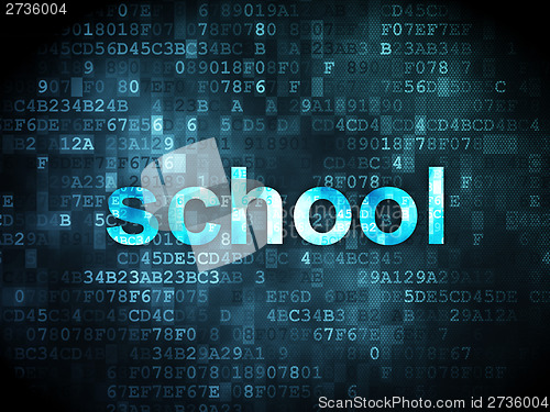 Image of Education concept: School on digital background