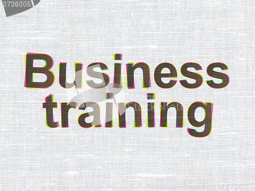 Image of Education concept: Business Training on fabric background