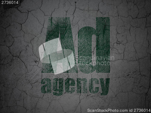 Image of Advertising concept: Ad Agency on grunge wall background