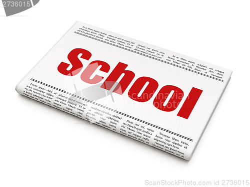 Image of Education concept: newspaper headline School