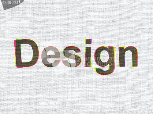 Image of Marketing concept: Design on fabric texture background