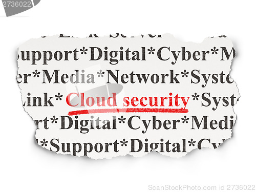Image of Cloud Security on Paper background