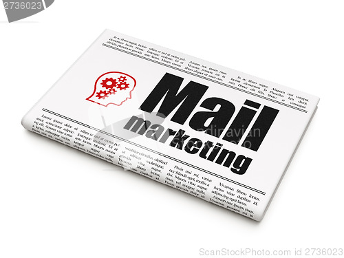 Image of Newspaper with Mail Marketing Head