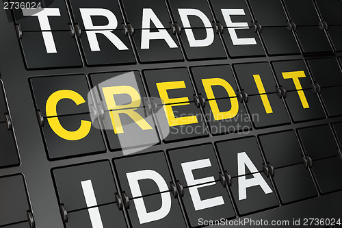 Image of Business concept: Credit on airport board background