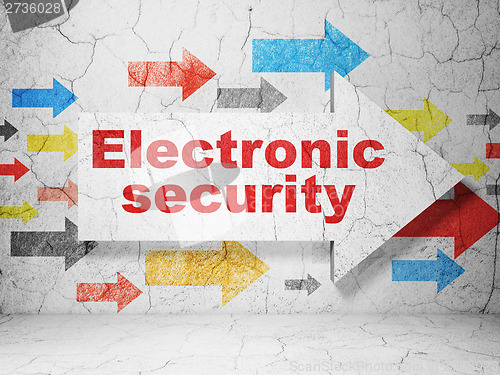 Image of Protection concept: arrow whis Electronic Security on wall