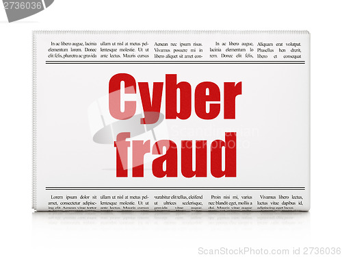 Image of Safety concept: newspaper headline Cyber Fraud