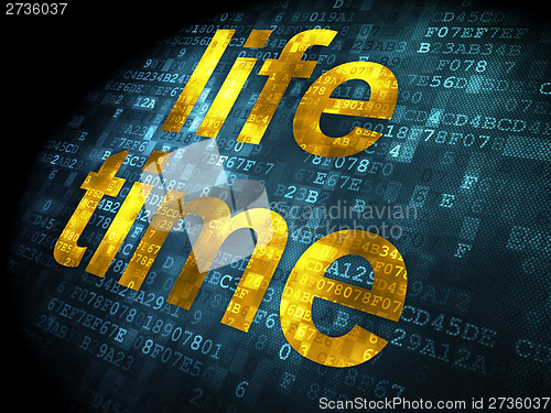 Image of Timeline concept: Life Time on digital background