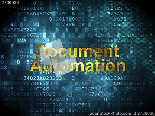 Image of Finance concept: Document Automation on digital background