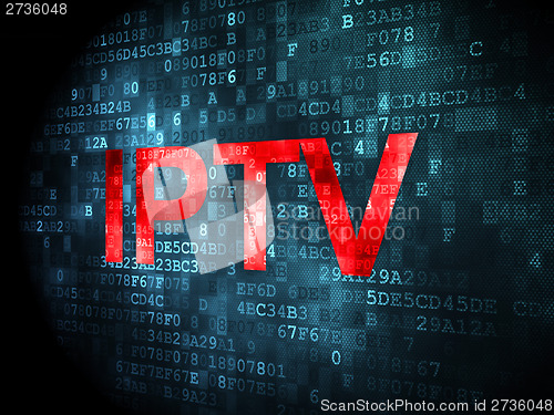 Image of SEO web design concept: IPTV on digital background