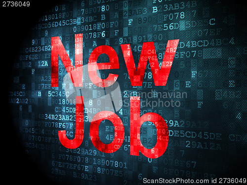 Image of Finance concept: New Job on digital background
