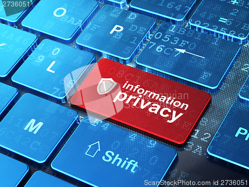 Image of Protection concept: Shield and Information Privacy on keyboard