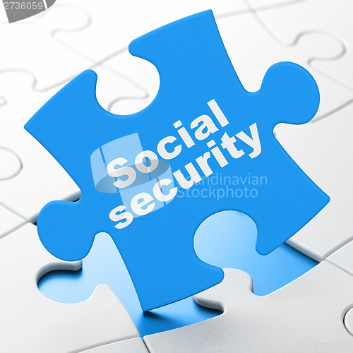 Image of Social Security on puzzle background