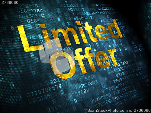 Image of Finance concept: Limited Offer on digital background