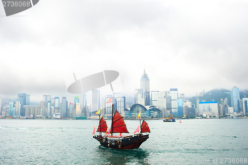 Image of Boat floating to Hong Kong