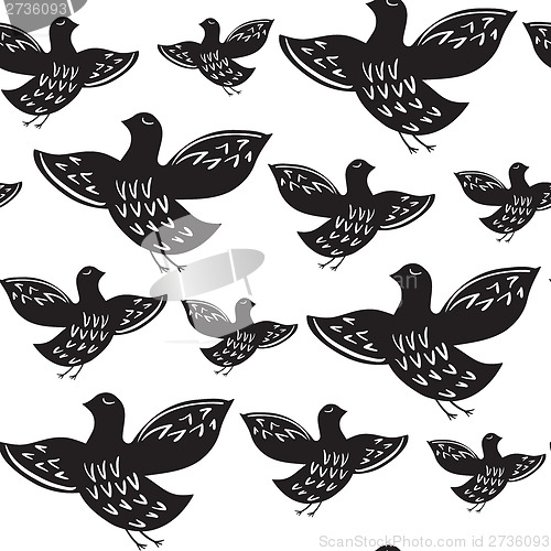 Image of Silhouette of black ethnic birds.