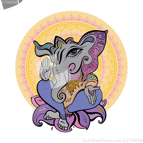 Image of Ganesha Hand drawn illustration.