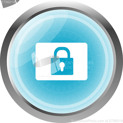 Image of closed padlock icon web sign isolated on white