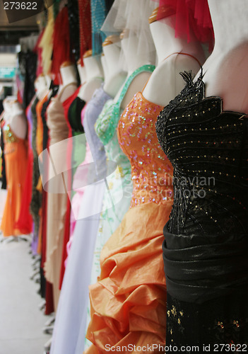 Image of Evening gowns with sequins - fashion and beauty.