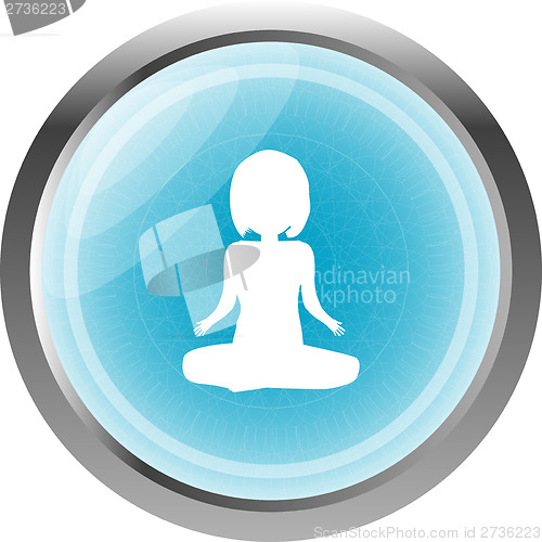 Image of woman glossy web icon on white background